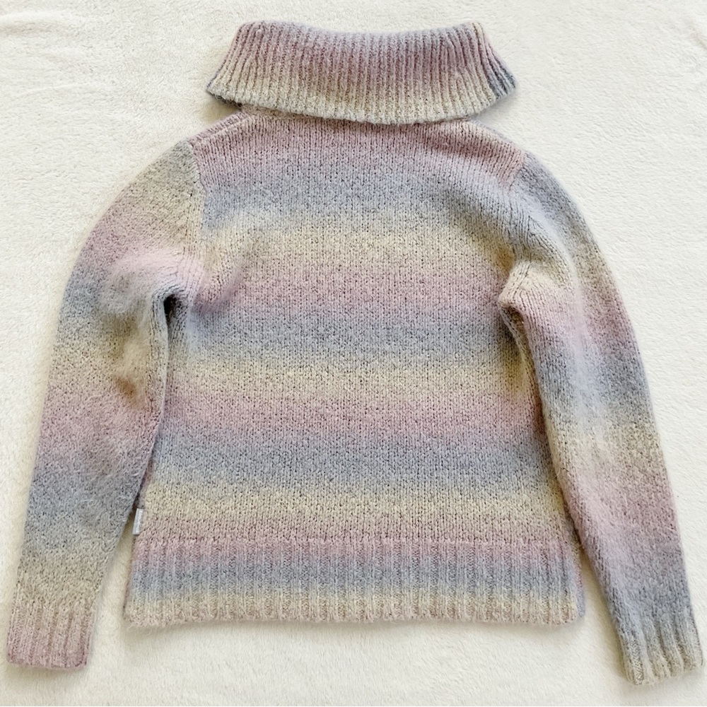 Vintage Woolrich Pastel Rainbow Stripe Turtleneck Sweater Medium Wool Blend - Picture 8 of 15